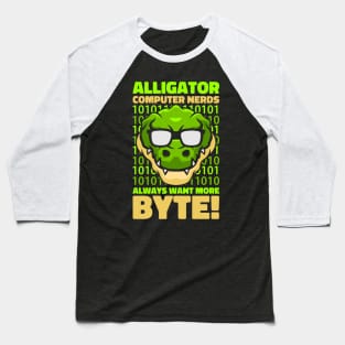 Funny Alligator Lover and Computer Nerd Kids Crocodile Baseball T-Shirt